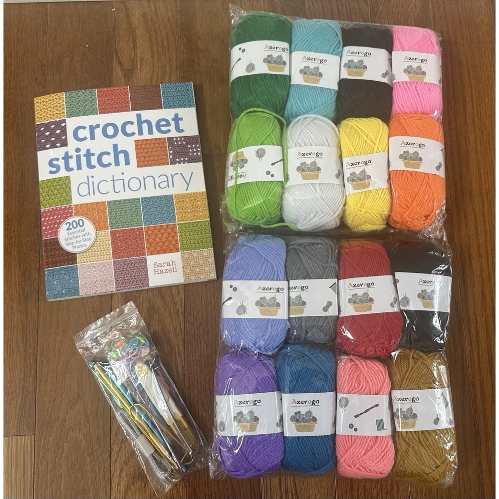 Crochet Kit Includes Book Knitting Needles Soft Yarn Supplies And Book NEW